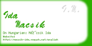 ida macsik business card